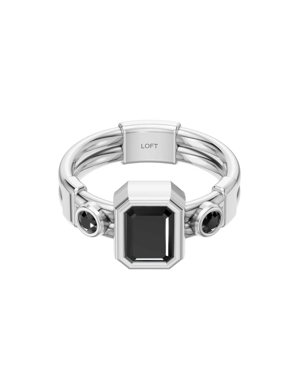Tokyo 東京 Ring – Black Spinels in a white finish (sterling silver or 18k white gold)