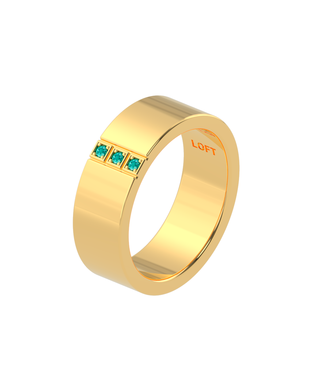 Trois Ring – Paraíba Tourmaline in yellow gold-plated silver or 18k gold