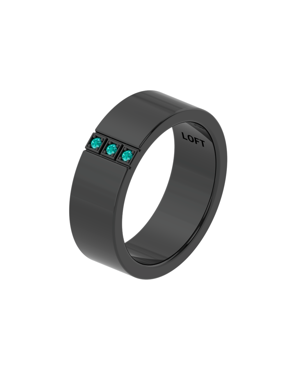 Trois Ring – Paraíba Tourmaline in black rhodium-plated silver