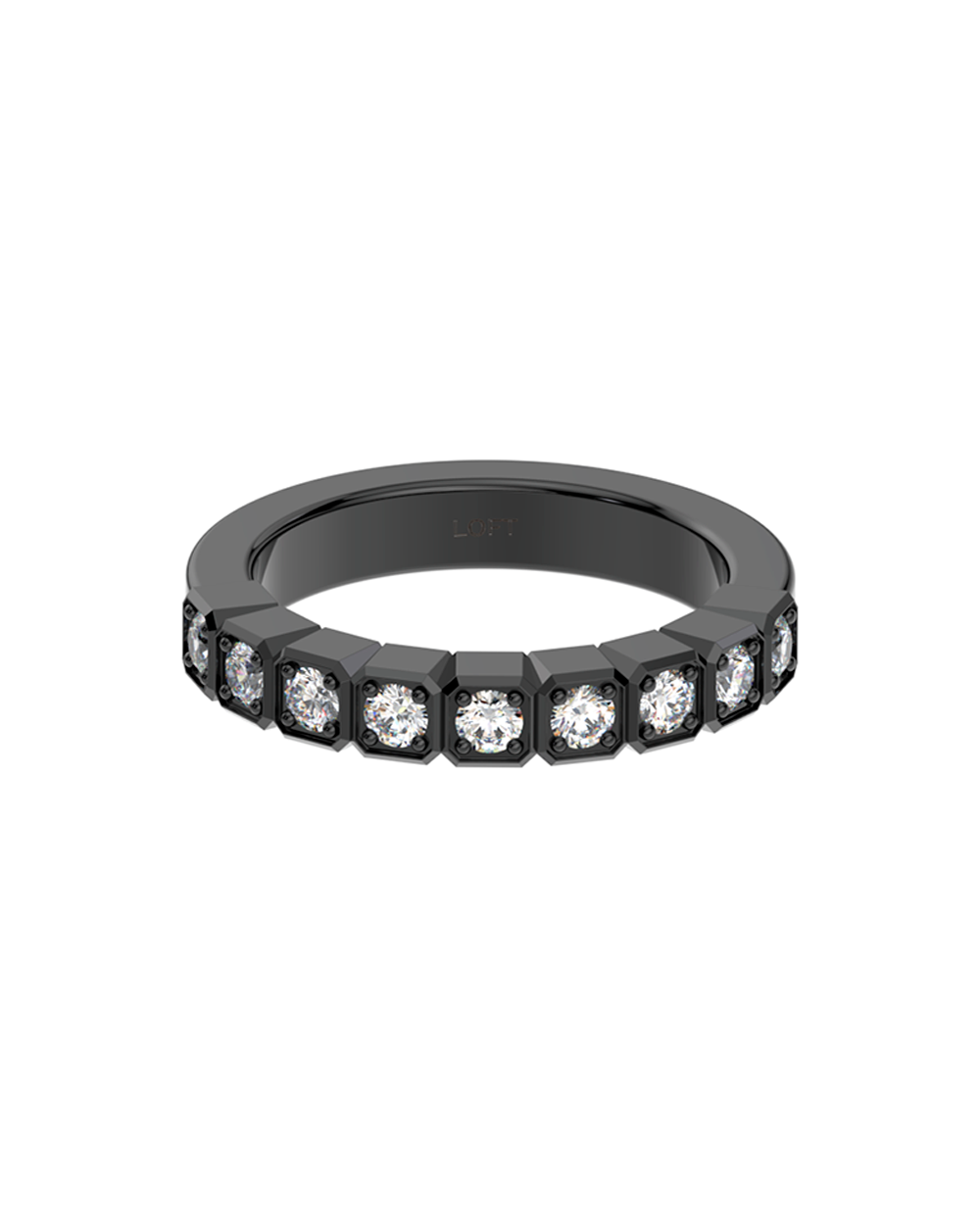 Vendôme Ring – Diamonds in black rhodium-plated silver