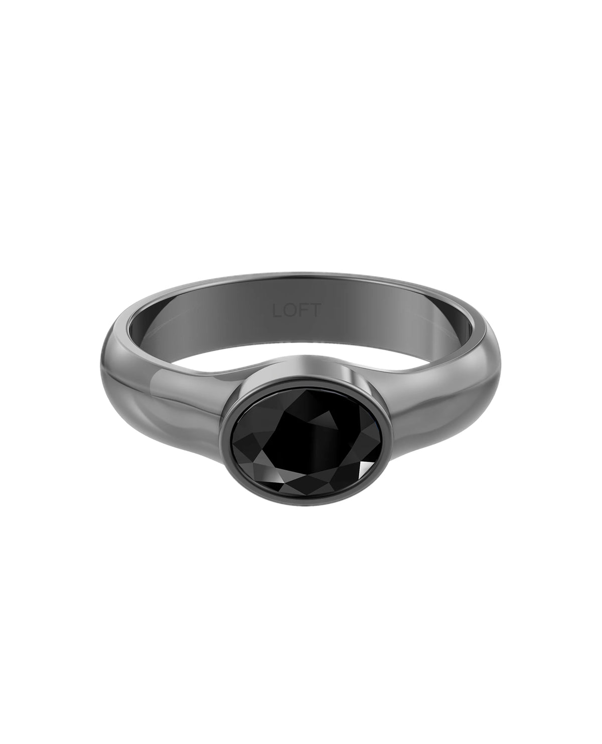 Deep Ring – Onyx in black rhodium-plated silver