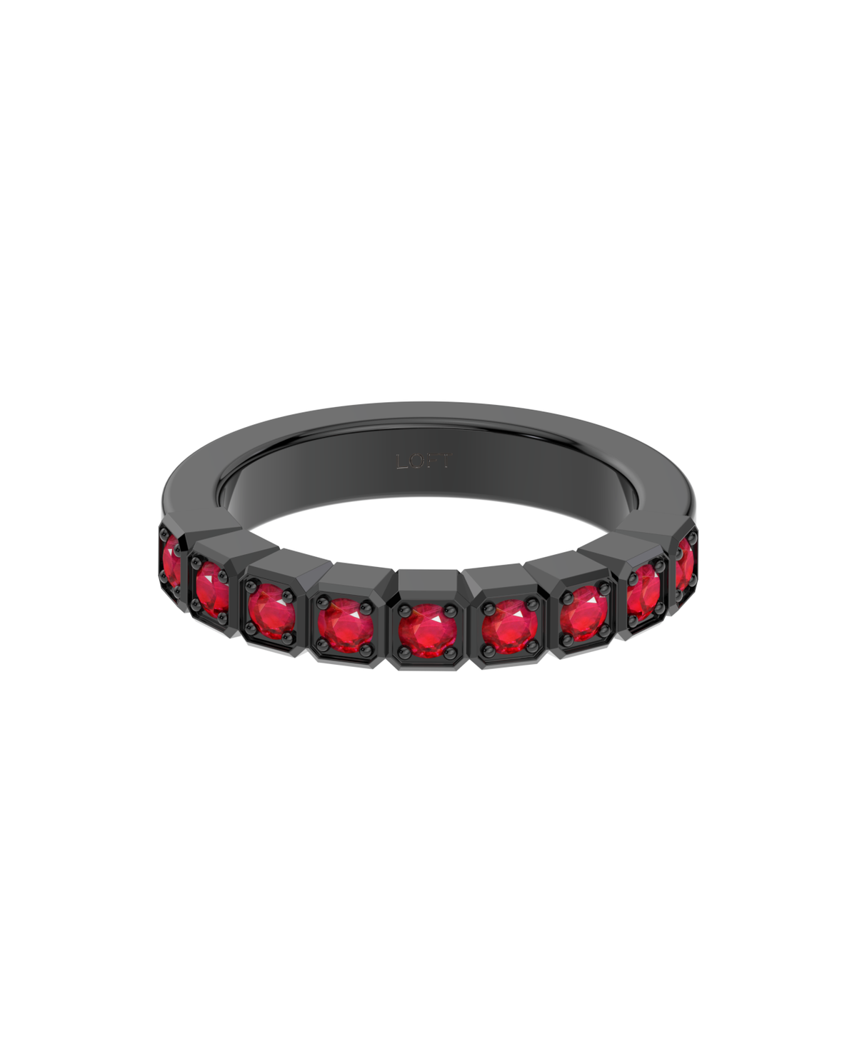 Vendôme Ring – Rubies in black rhodium-plated silver