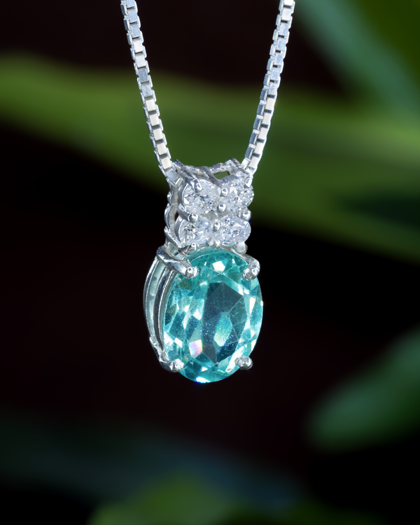 Apatite + 4 Diamonds Necklace – view 2