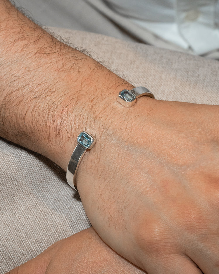 Milano Cuff Bracelet – Sky Blue Topaz – view 4