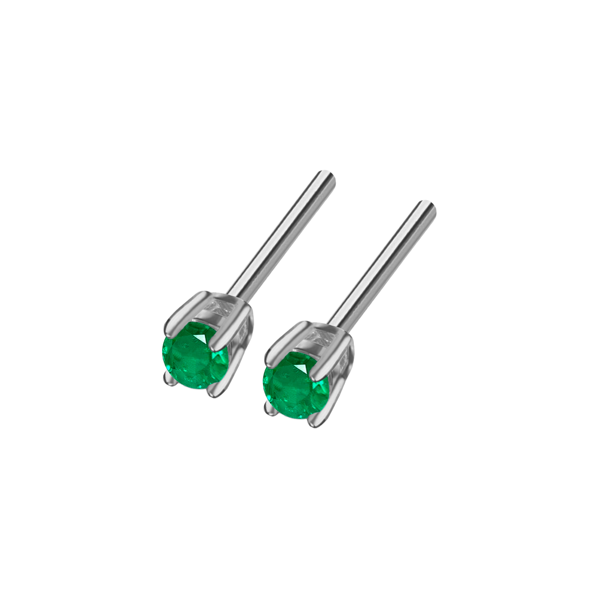 Emerald Earrings in 18k white gold