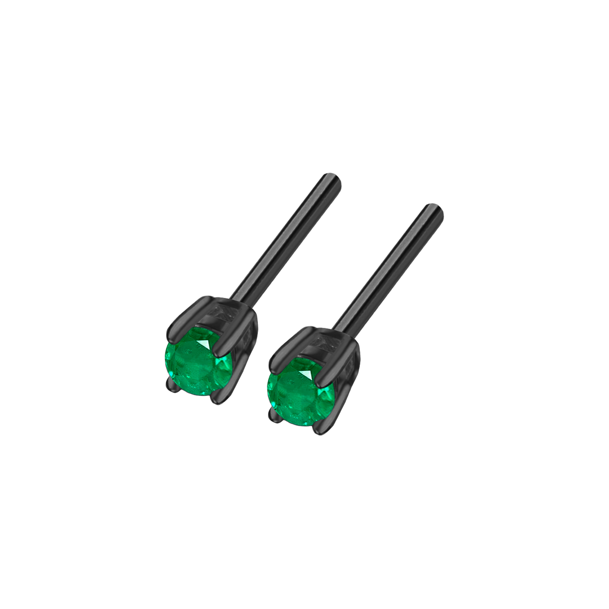 Emerald Earrings in 18k black gold
