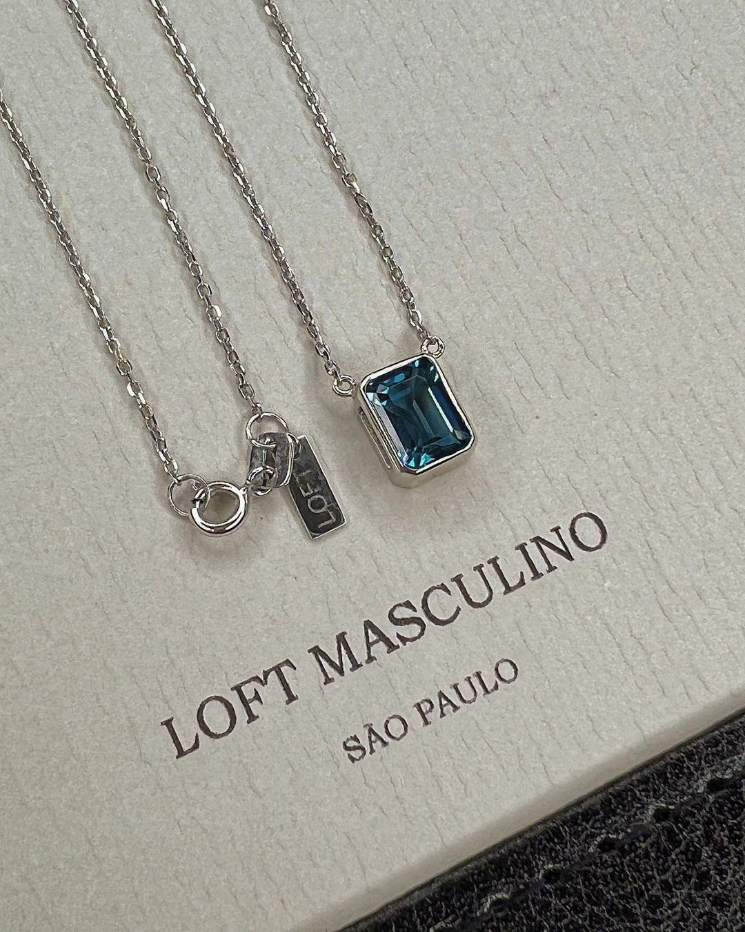 Frame Necklace – London Blue Topaz – view 2