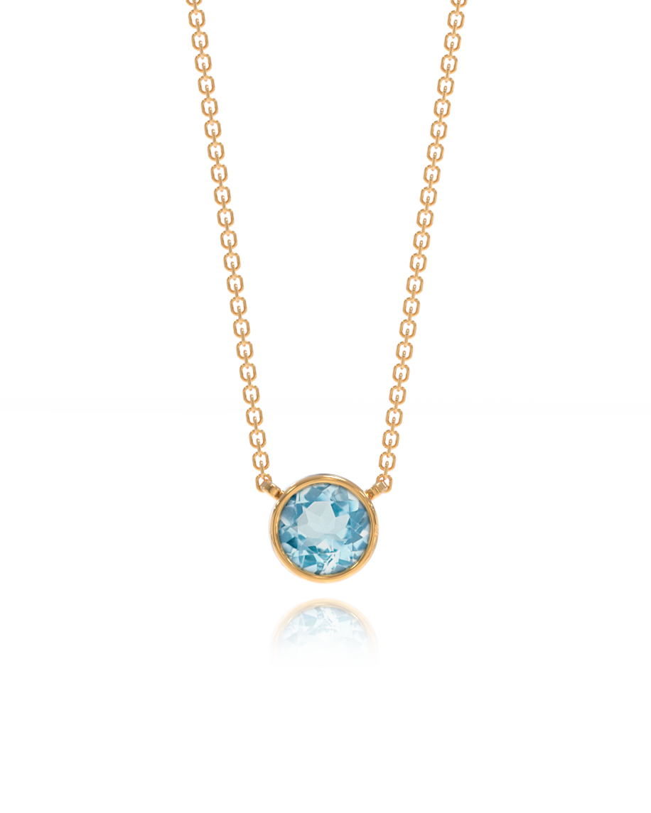Frame Sky Blue Topaz Necklace in yellow gold-plated silver or 18k gold