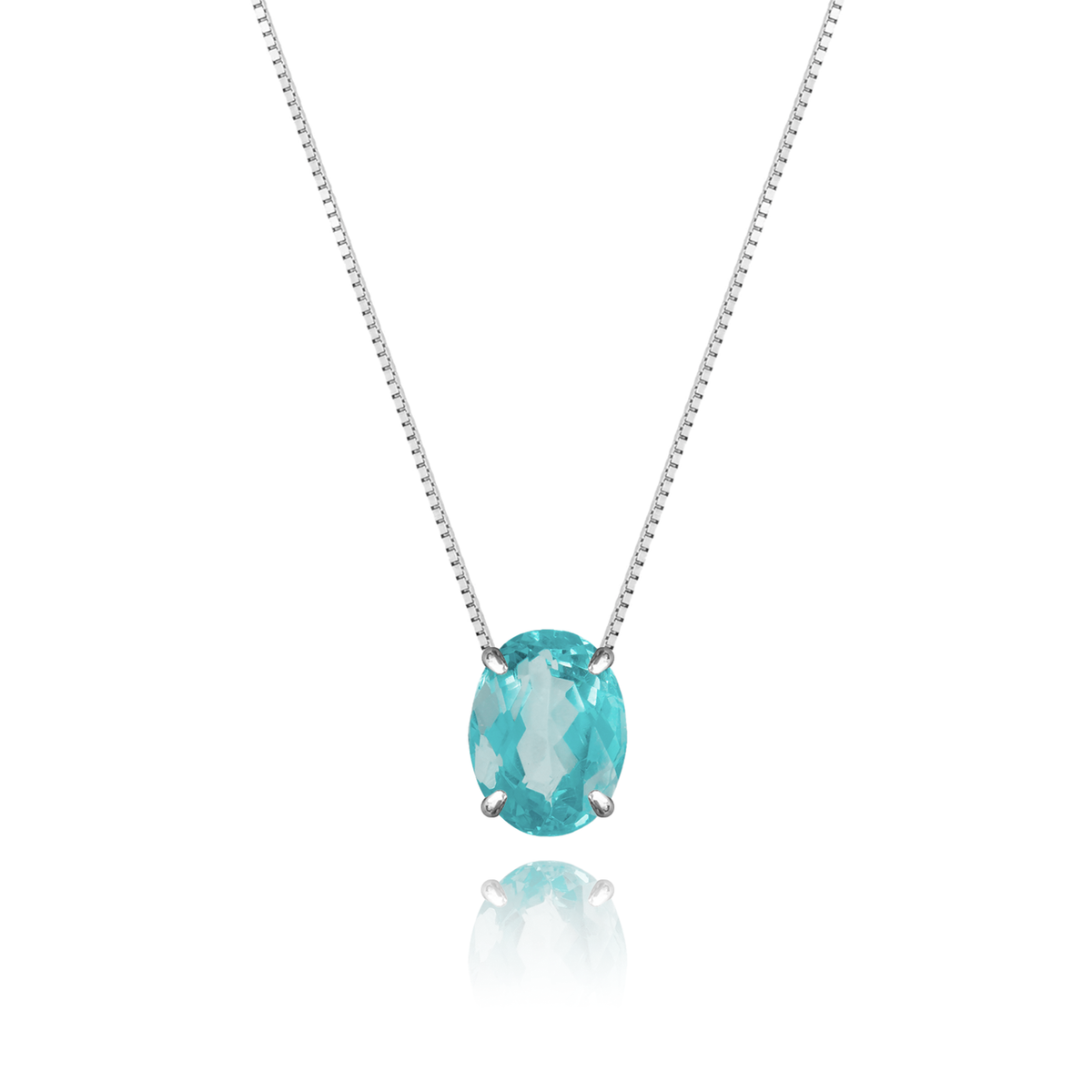 Apatite Necklace in a white finish (sterling silver or 18k white gold)