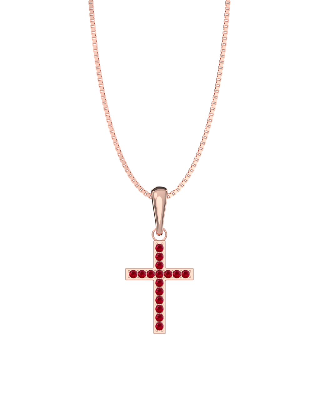 Ruby Cross Necklace in 925 sterling silver or 18k white gold