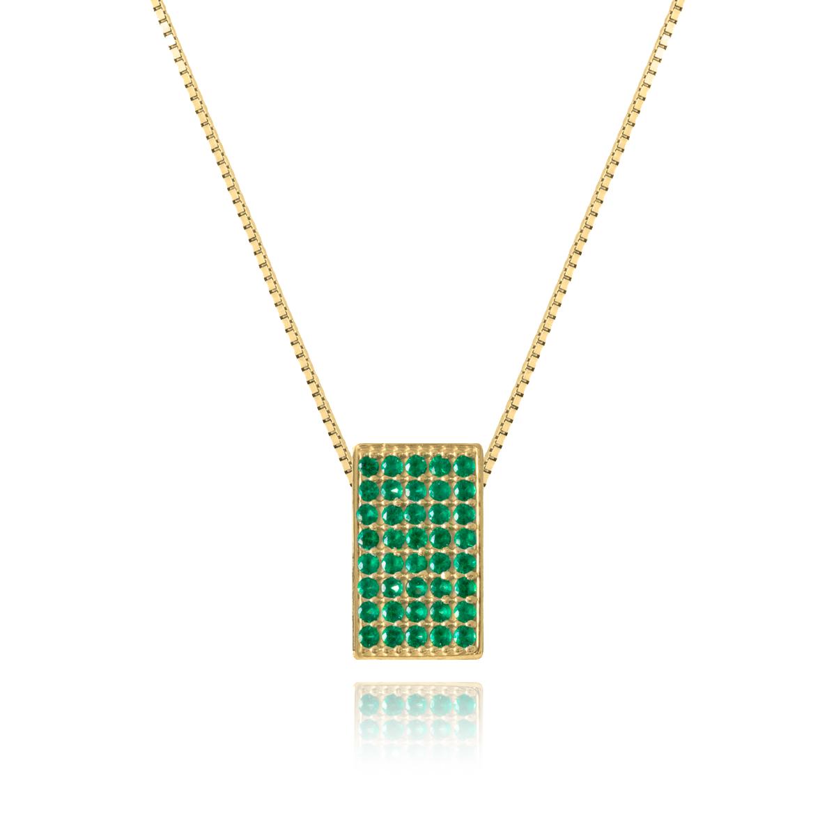 Echo Necklace – Emerald in yellow gold-plated silver or 18k gold