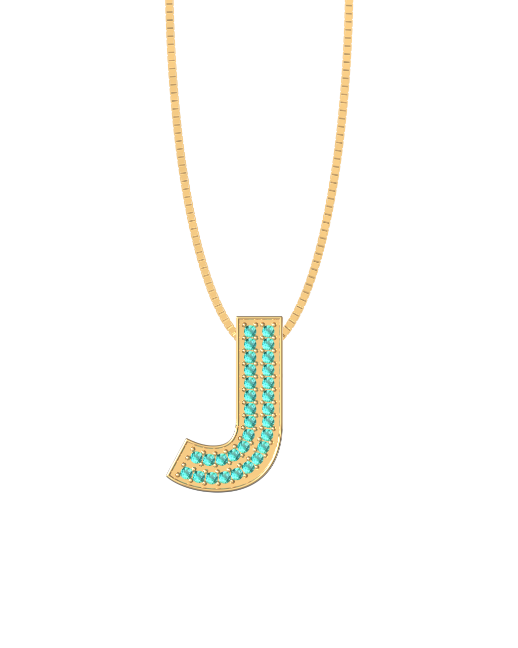Initial Necklace – Paraíba Tourmaline in 18k gold