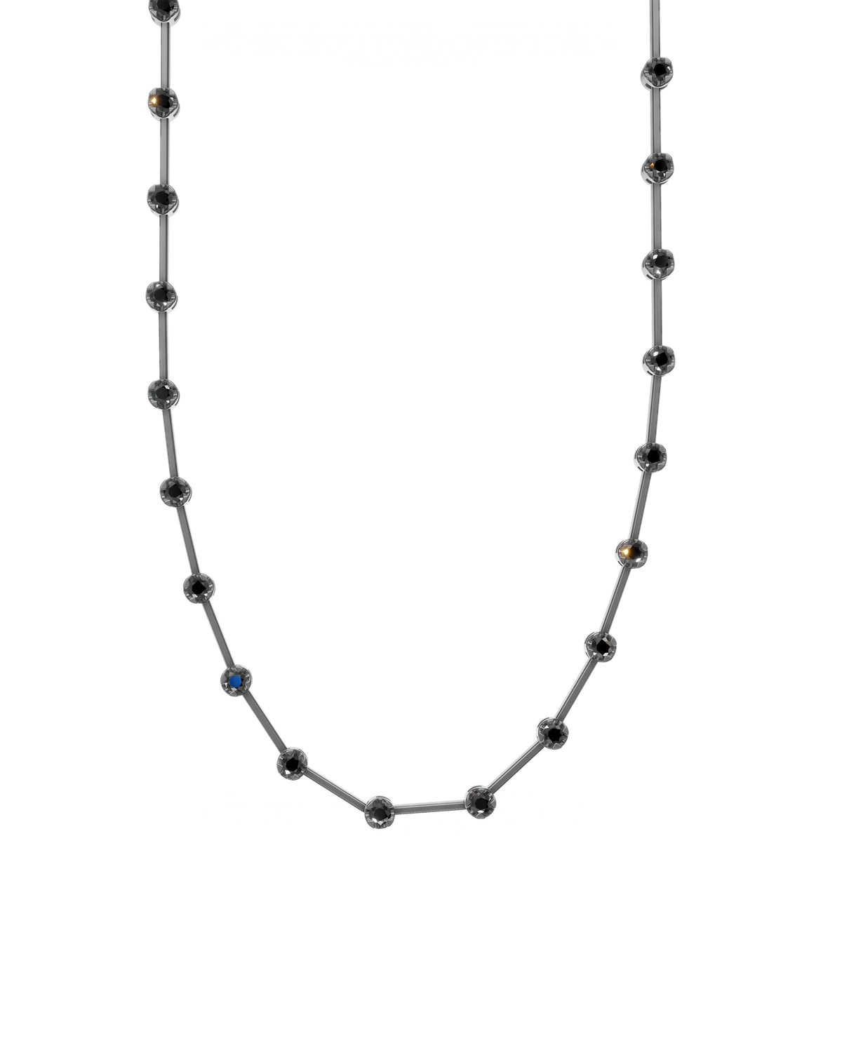Black Diamond Knife-Edge Tennis Necklace 2mm 3pts in black rhodium-plated silver or black rhodium-plated 18k white gold