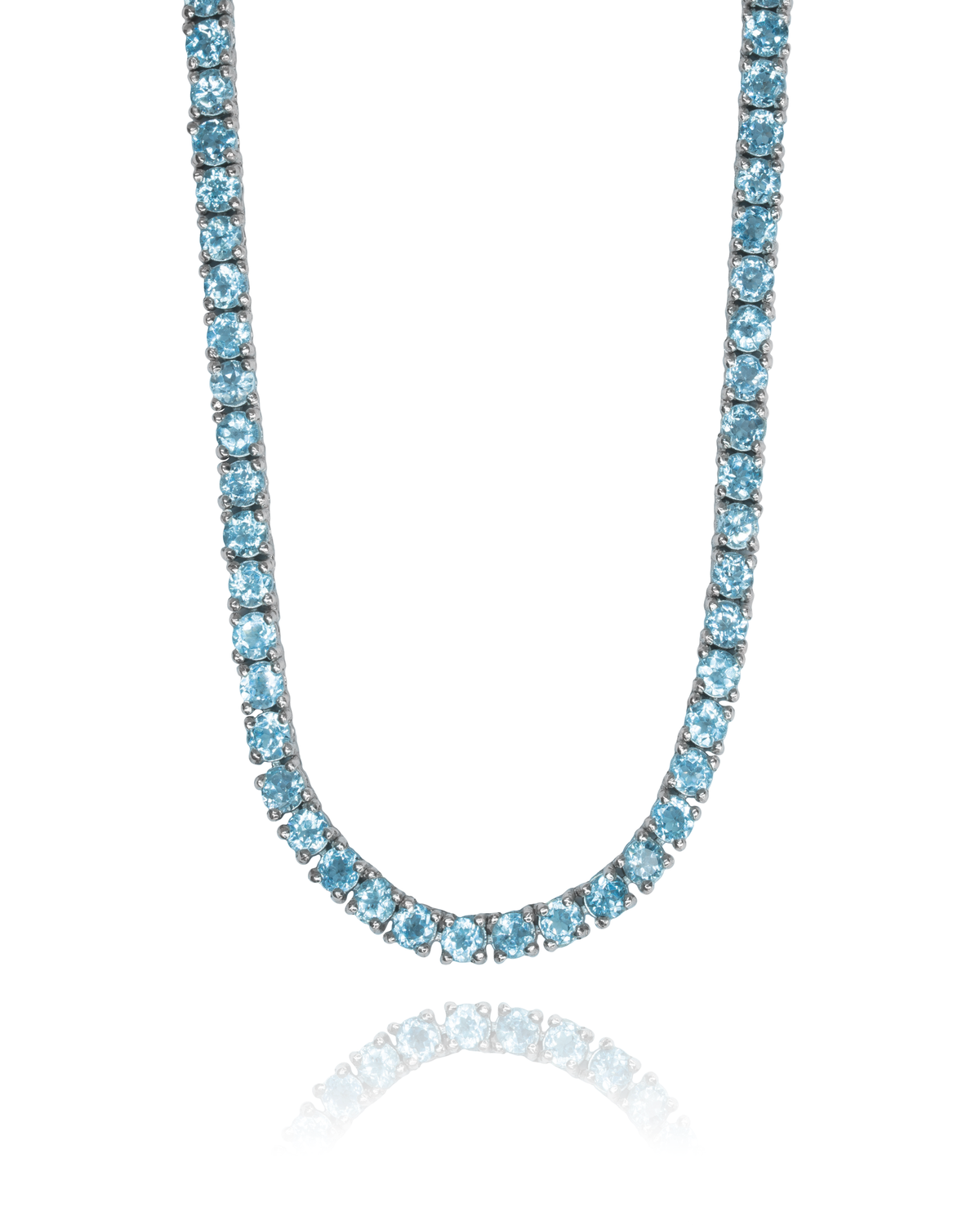 Sky Blue Topaz Tennis Necklace