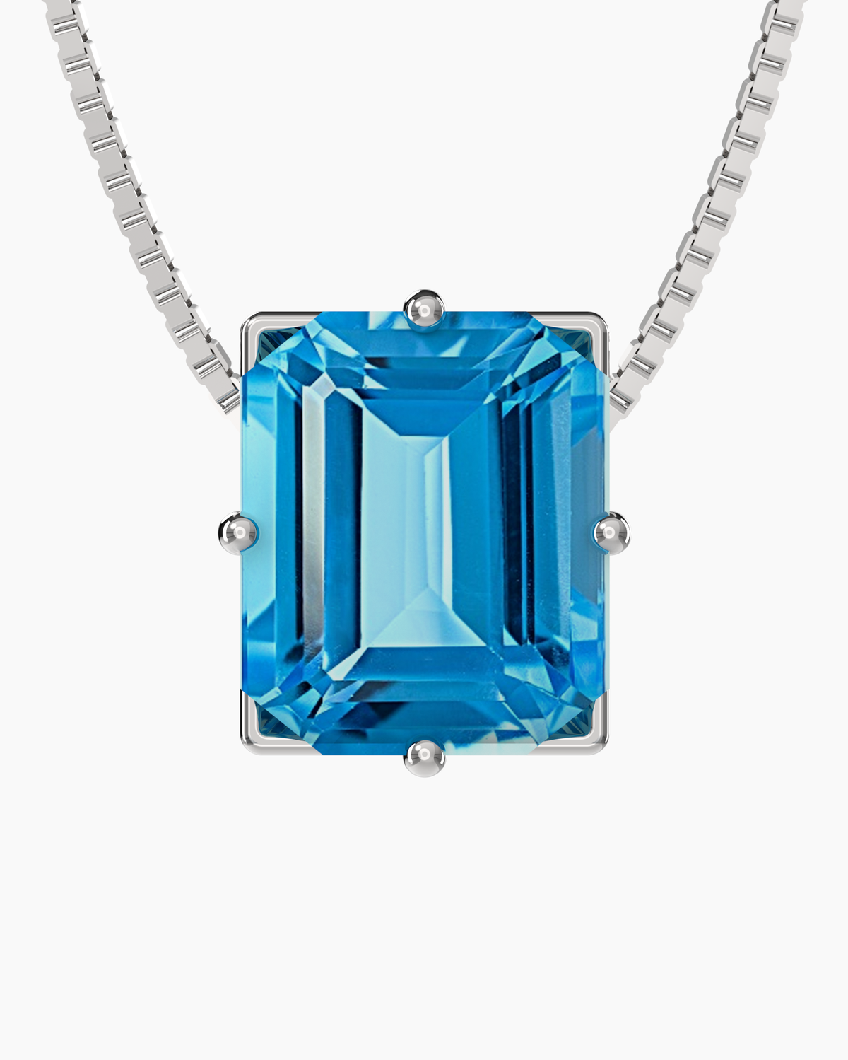 Swiss Blue Topaz Necklace – close-up detail