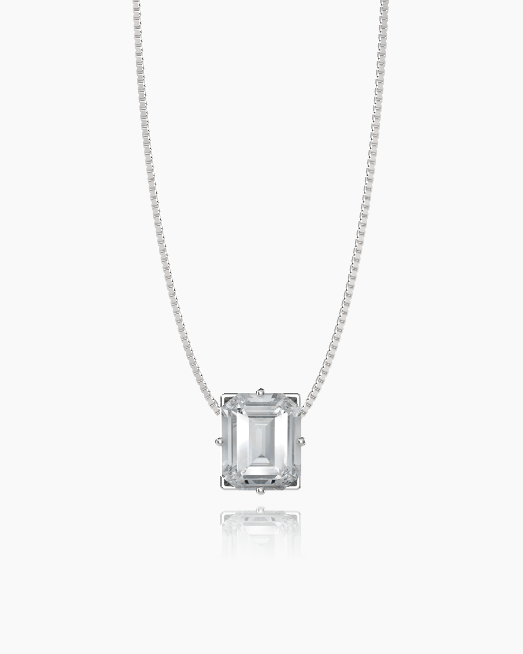 White Topaz Necklace in a white finish (sterling silver or 18k white gold)