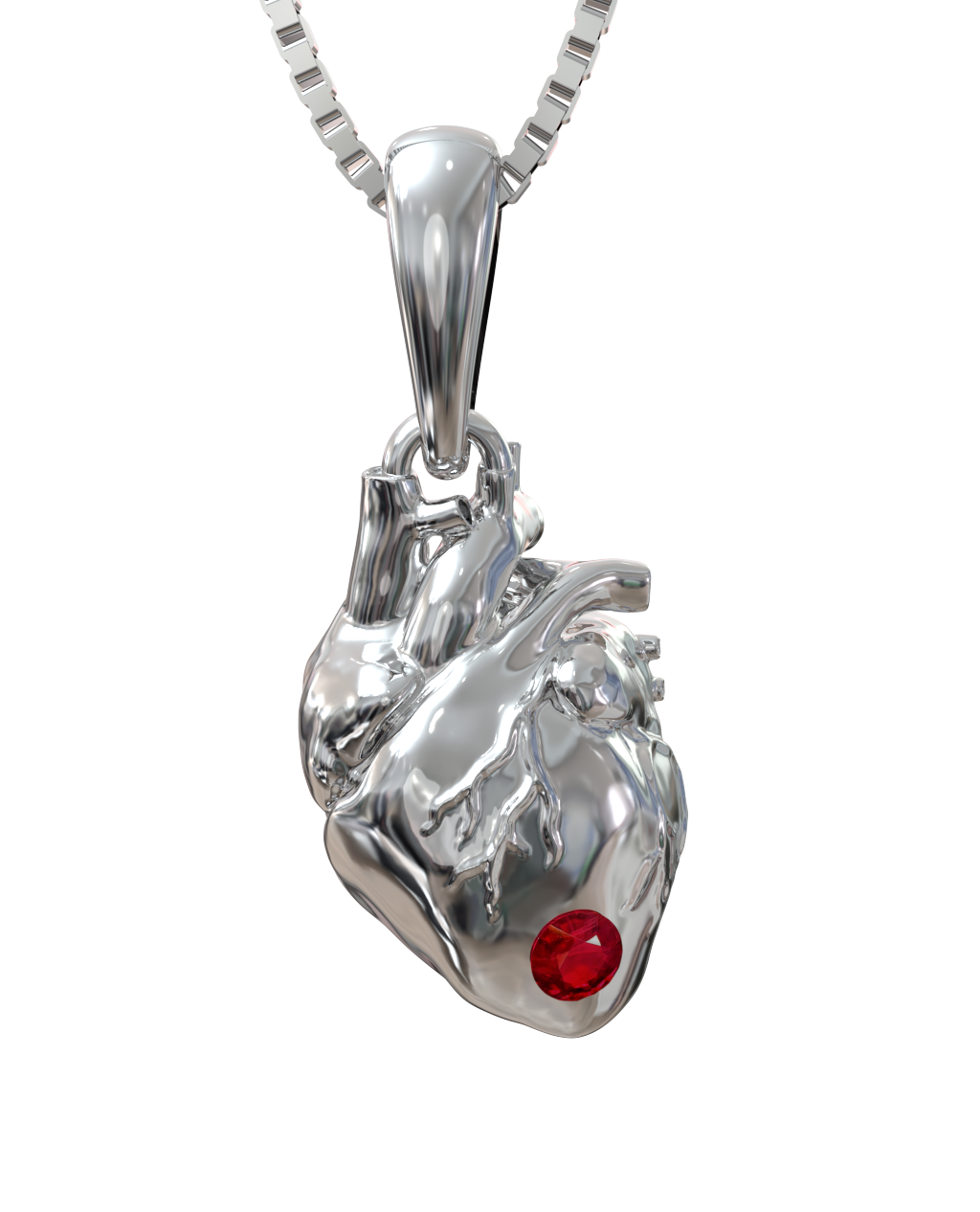 Heart Necklace – Ruby – view 2