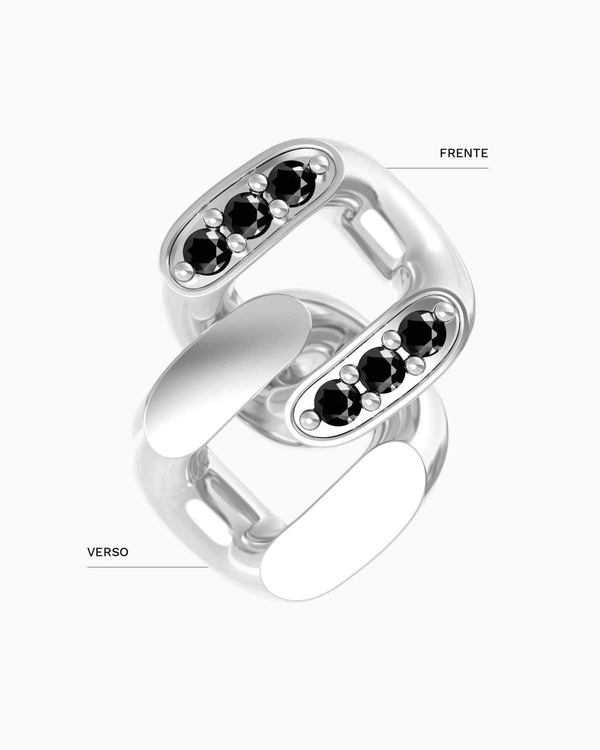 Curb Bracelet – Black Spinels – close-up detail