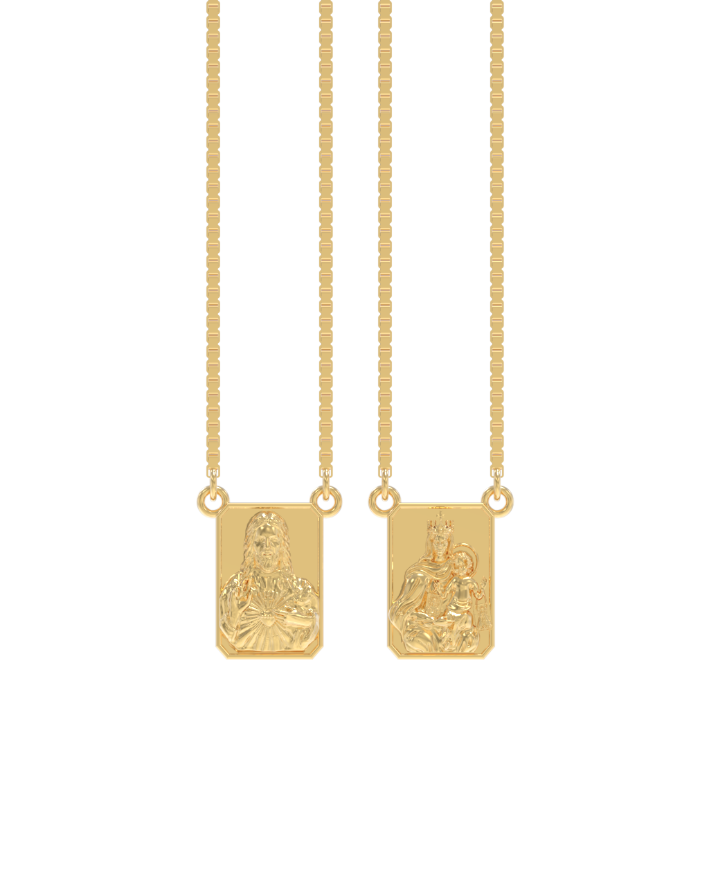 Traditional Scapular Necklace in 18k Gold