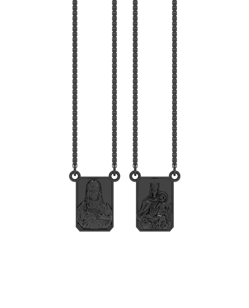 Traditional Scapular Necklace in 18k Gold – view 4
