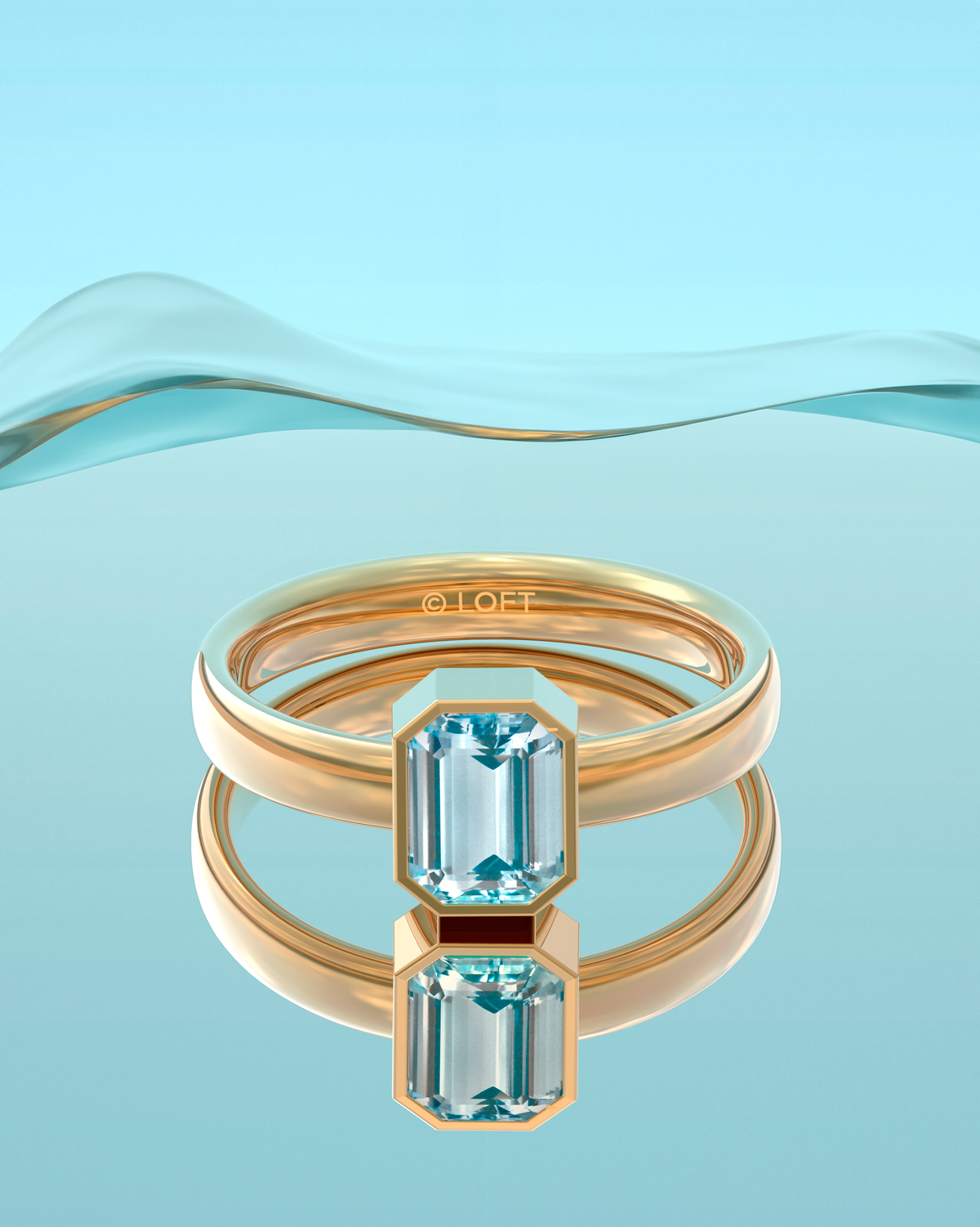Milano Ring – Aquamarine – view 3