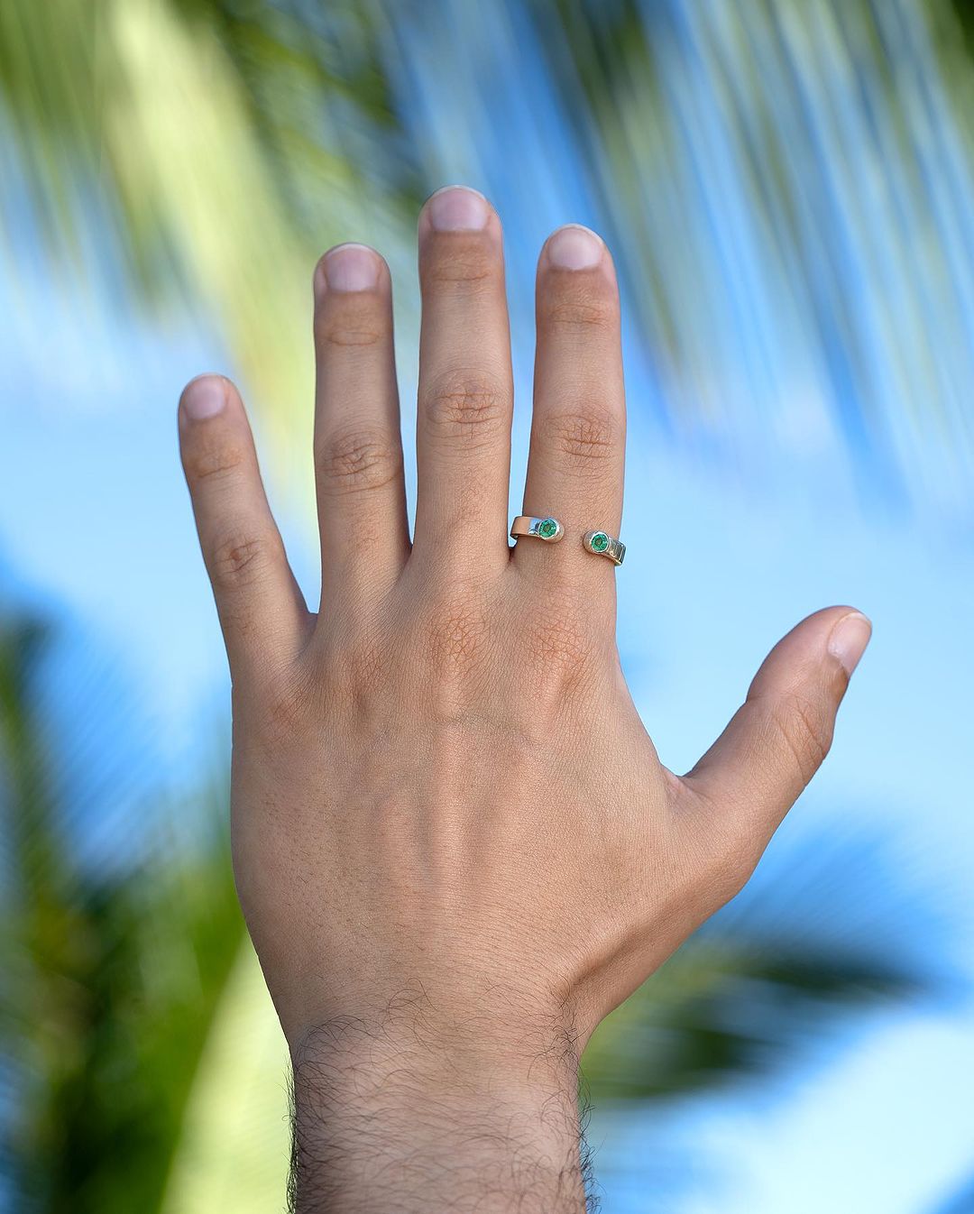 Duo Ring – Emerald – view 2
