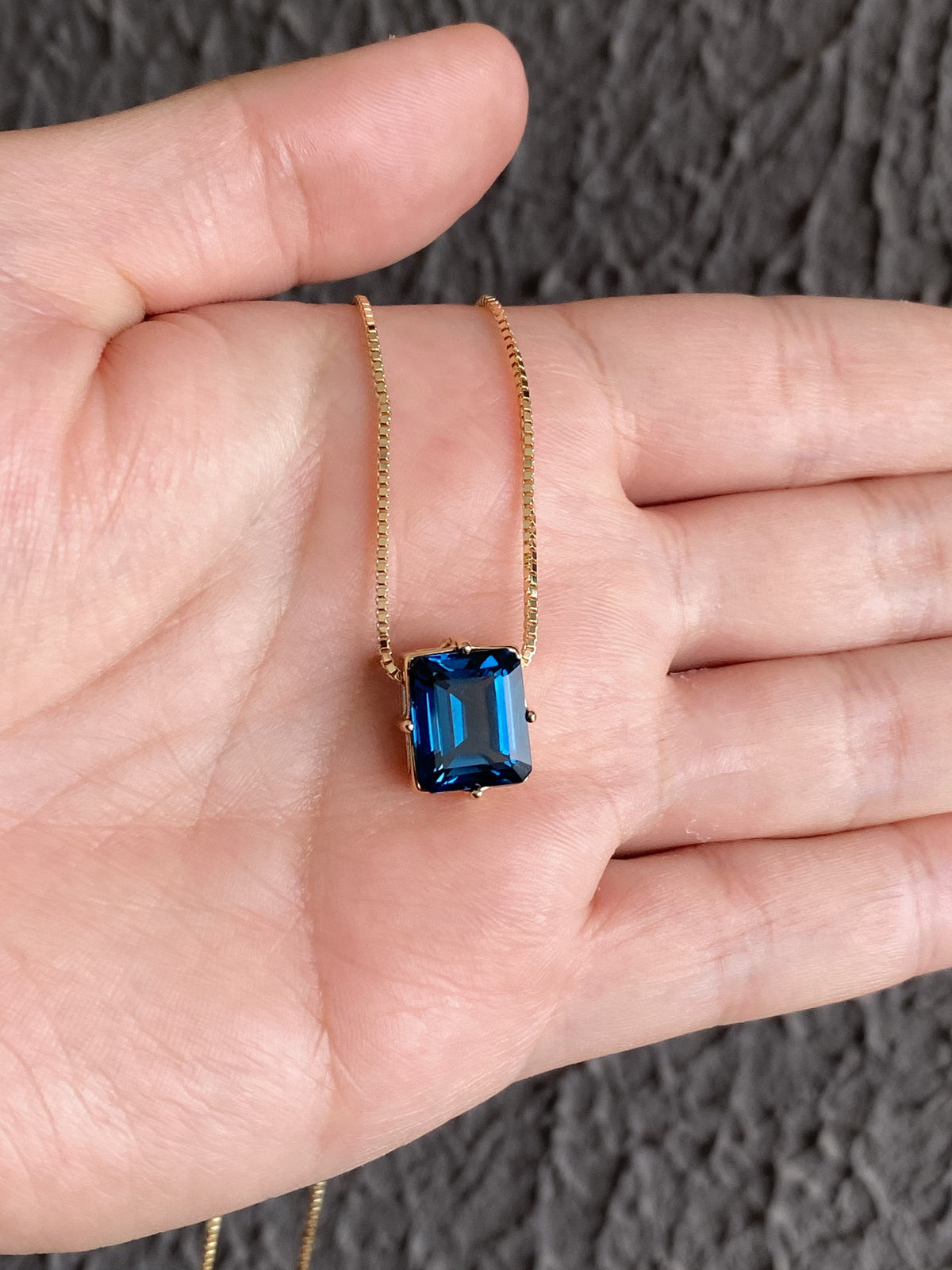 London Blue Topaz Necklace in yellow gold-plated silver