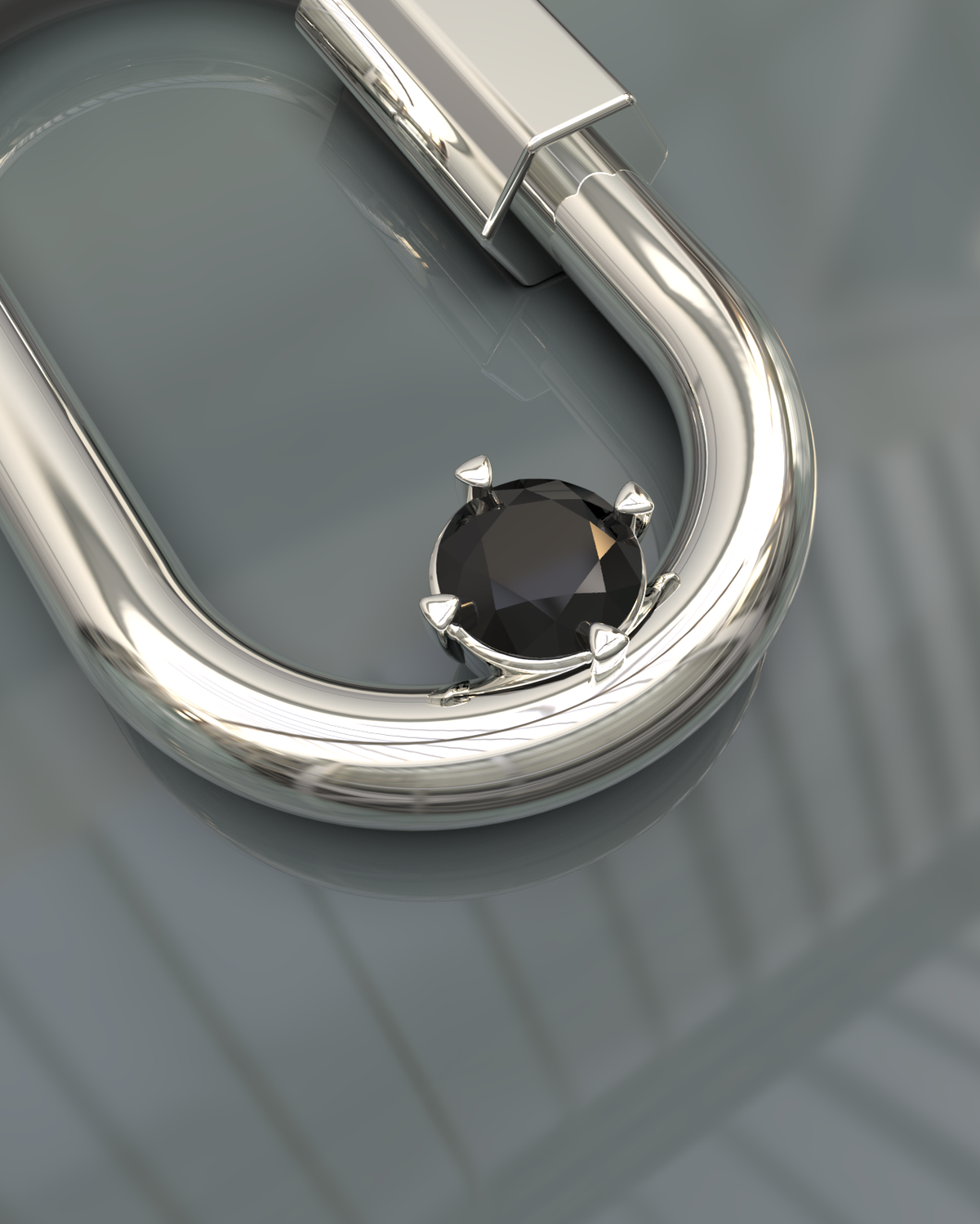 Carabiner Necklace – Black Diamond – view 3