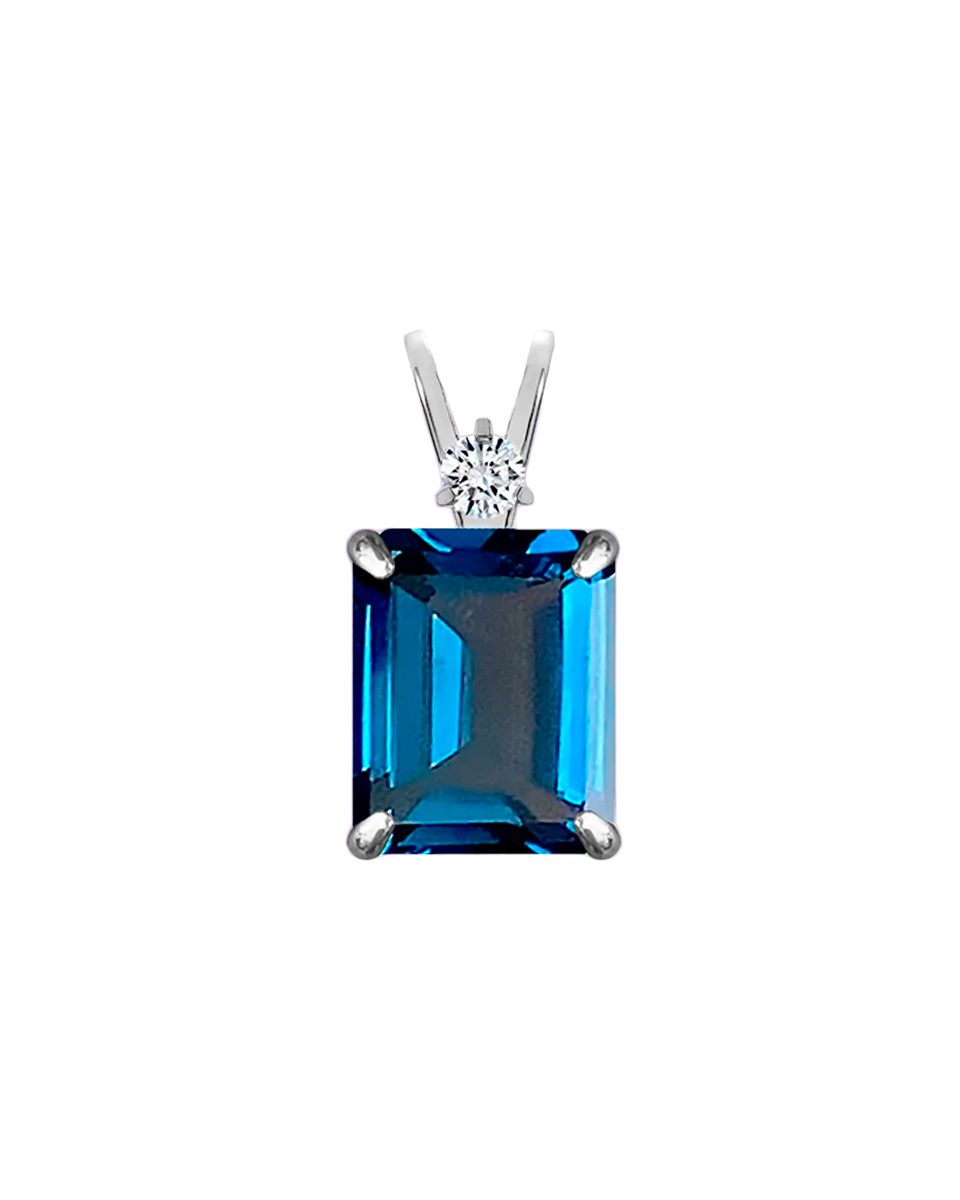 London Blue Topaz + Diamond Pendant