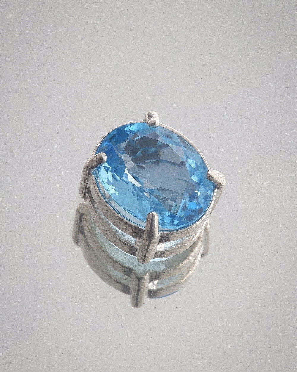 Oval Swiss Blue Topaz Pendant