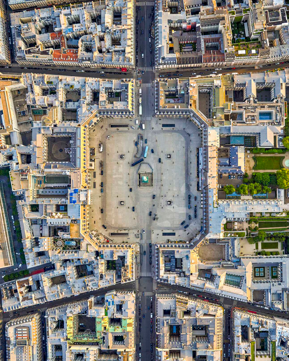Aerial view of Place Vendôme, Paris, which inspired the Vendôme collection