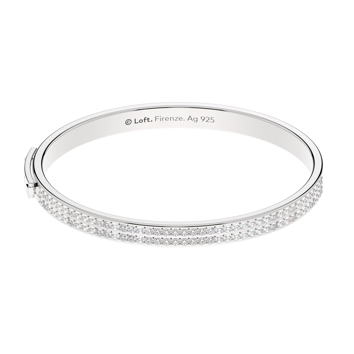 Firenze Bracelet – Diamonds in a white finish (sterling silver or 18k white gold)