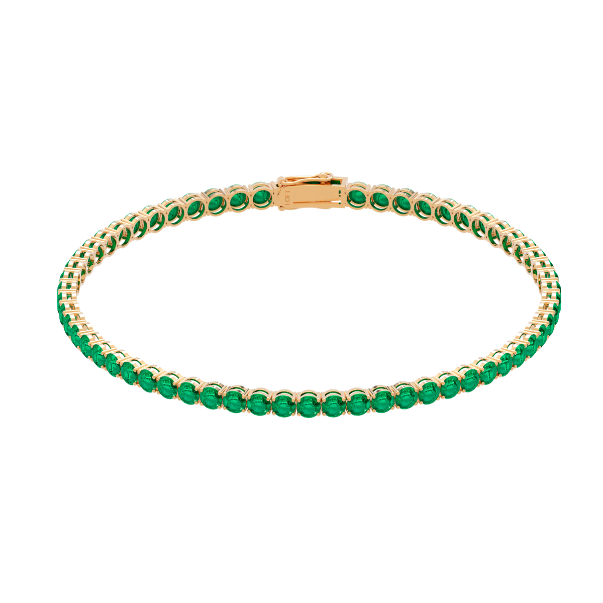 18k Gold Emerald Tennis Bracelet 3mm