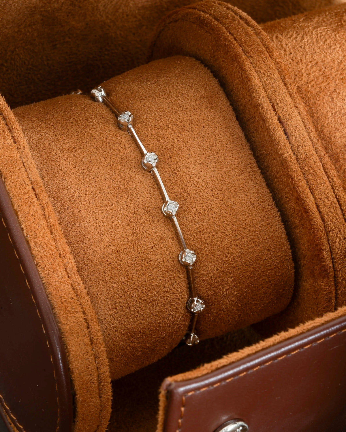 Diamond Knife-Edge Tennis Bracelet 2mm 3pts – view 2
