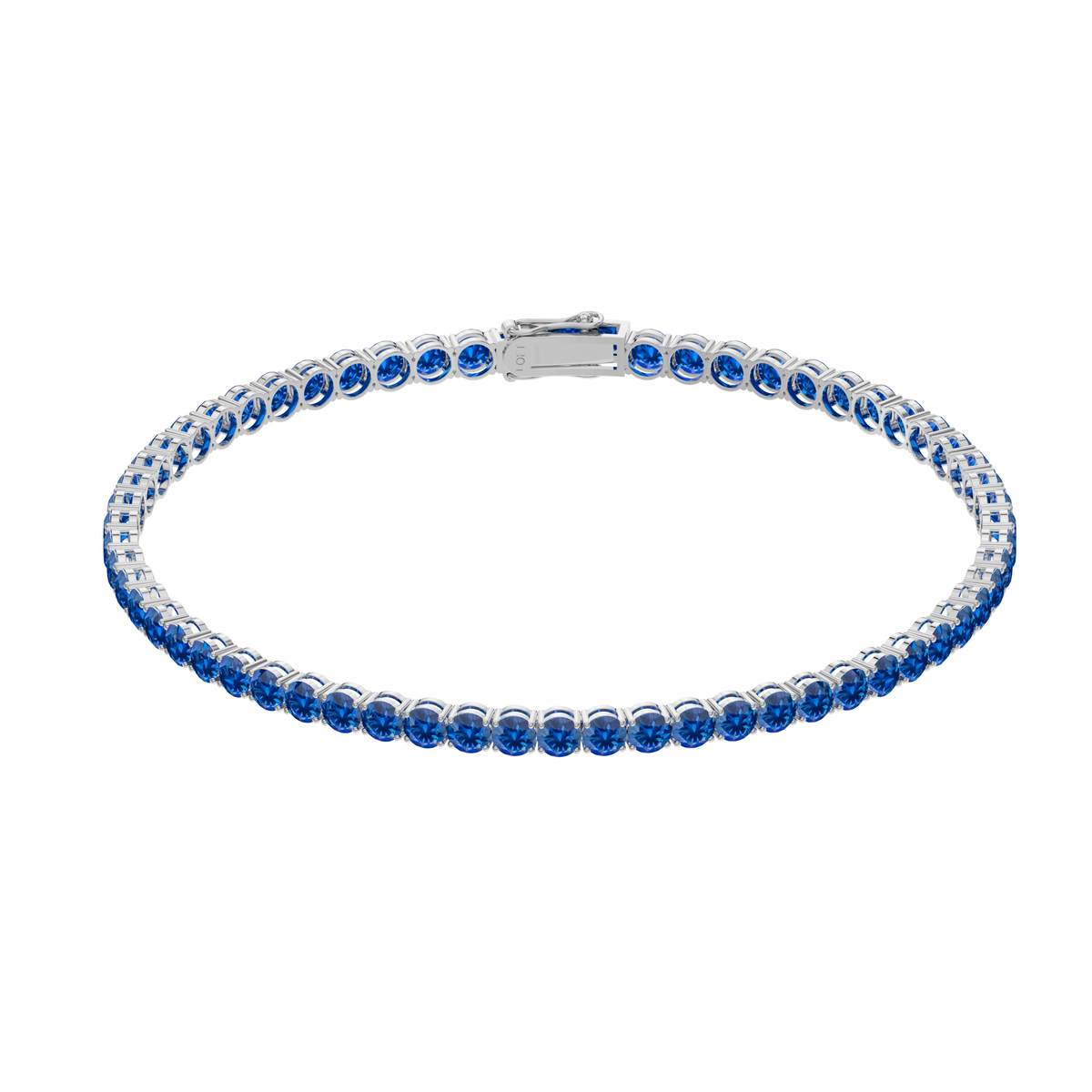 18k Gold Sapphire Tennis Bracelet 3mm in 18k white gold