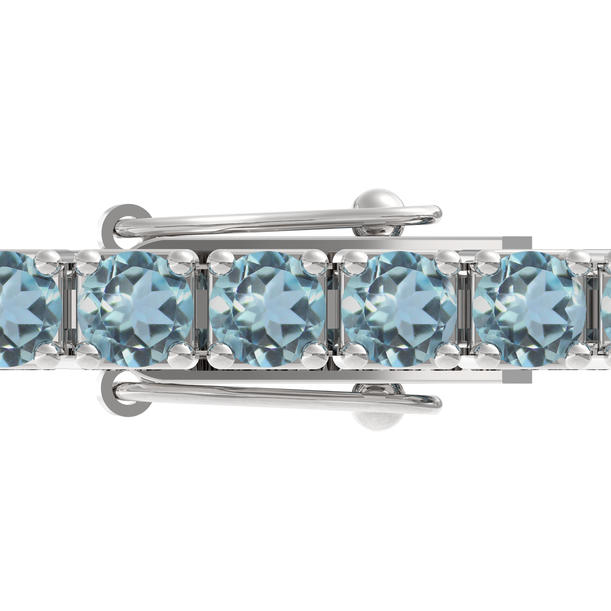 Sky Blue Topaz Tennis Bracelet 3mm – close-up detail