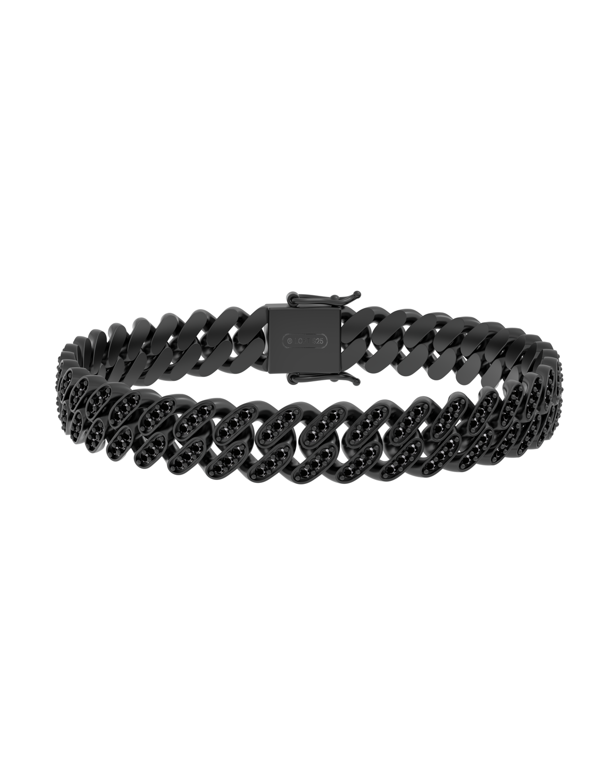Curb Bracelet – Black Spinels in black rhodium-plated silver or black rhodium-plated 18k white gold