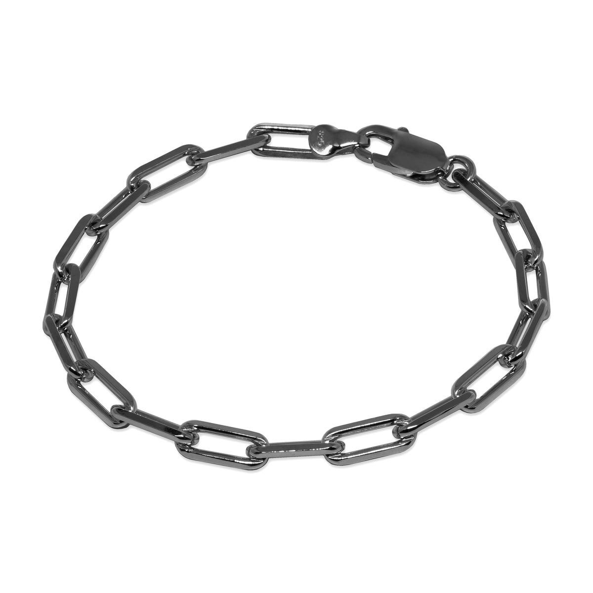 Cable Link Bracelet in black rhodium-plated silver