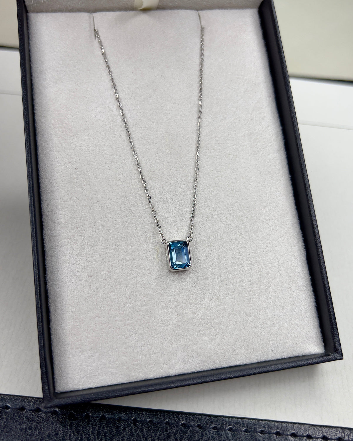 Frame Necklace – London Blue Topaz – view 3