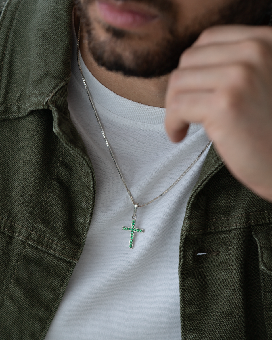 Emerald Cross Necklace – view 3