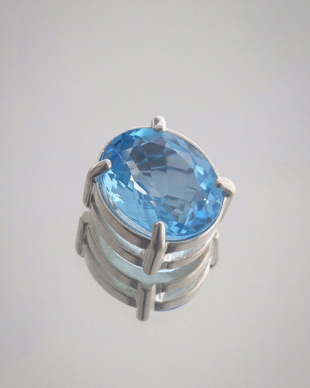 Oval Swiss Blue Topaz Necklace – view 2