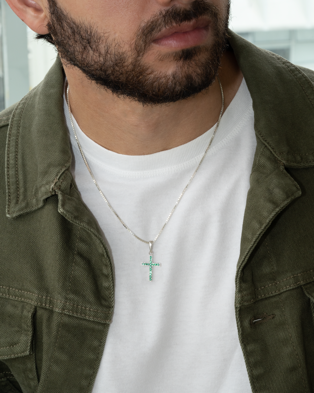 Emerald Cross Necklace – view 5