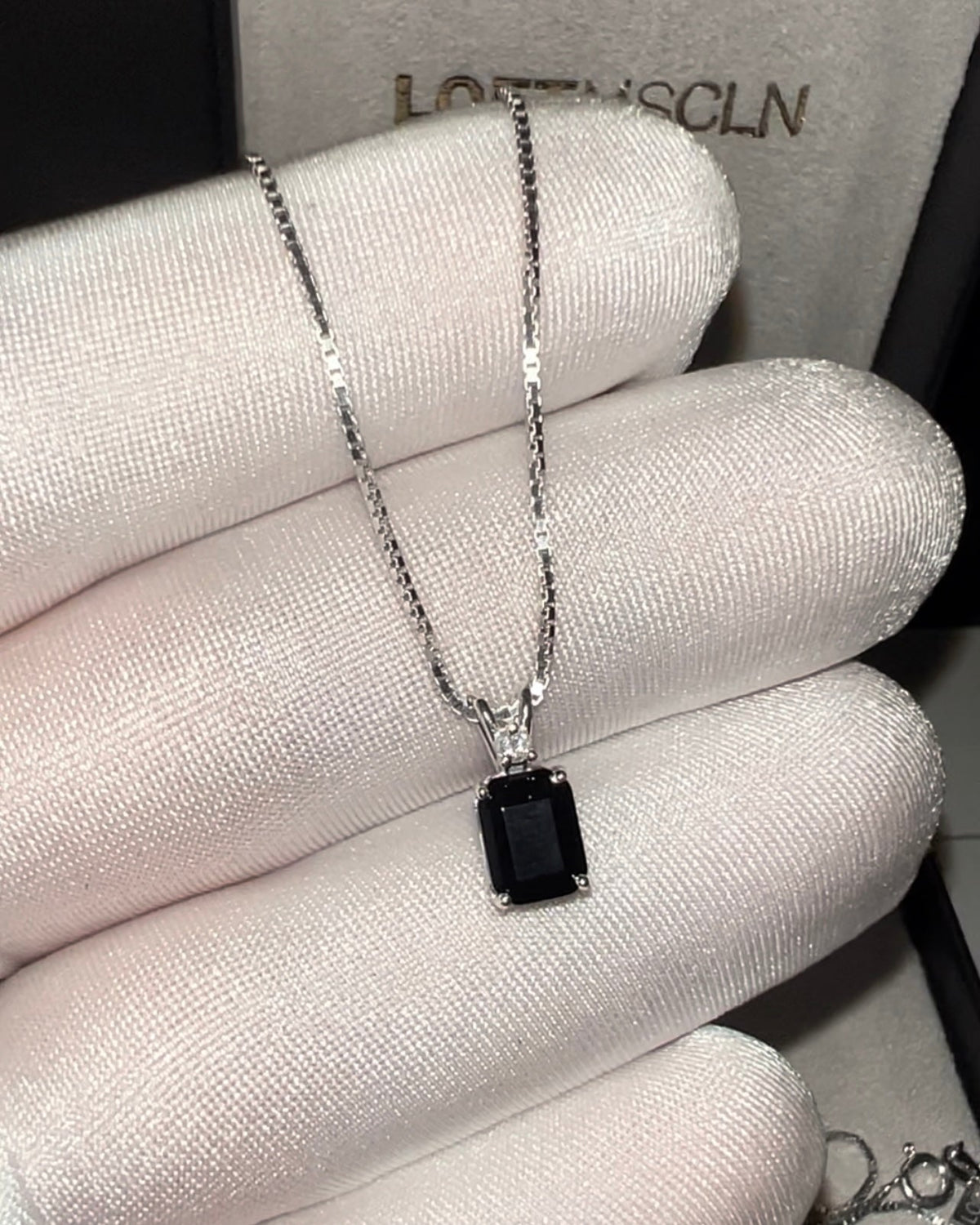 Onyx + Diamond Necklace – view 3