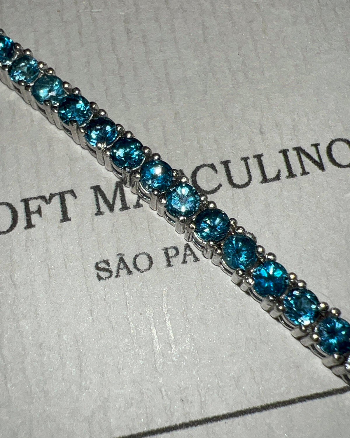 London Blue Topaz Tennis Necklace – view 3