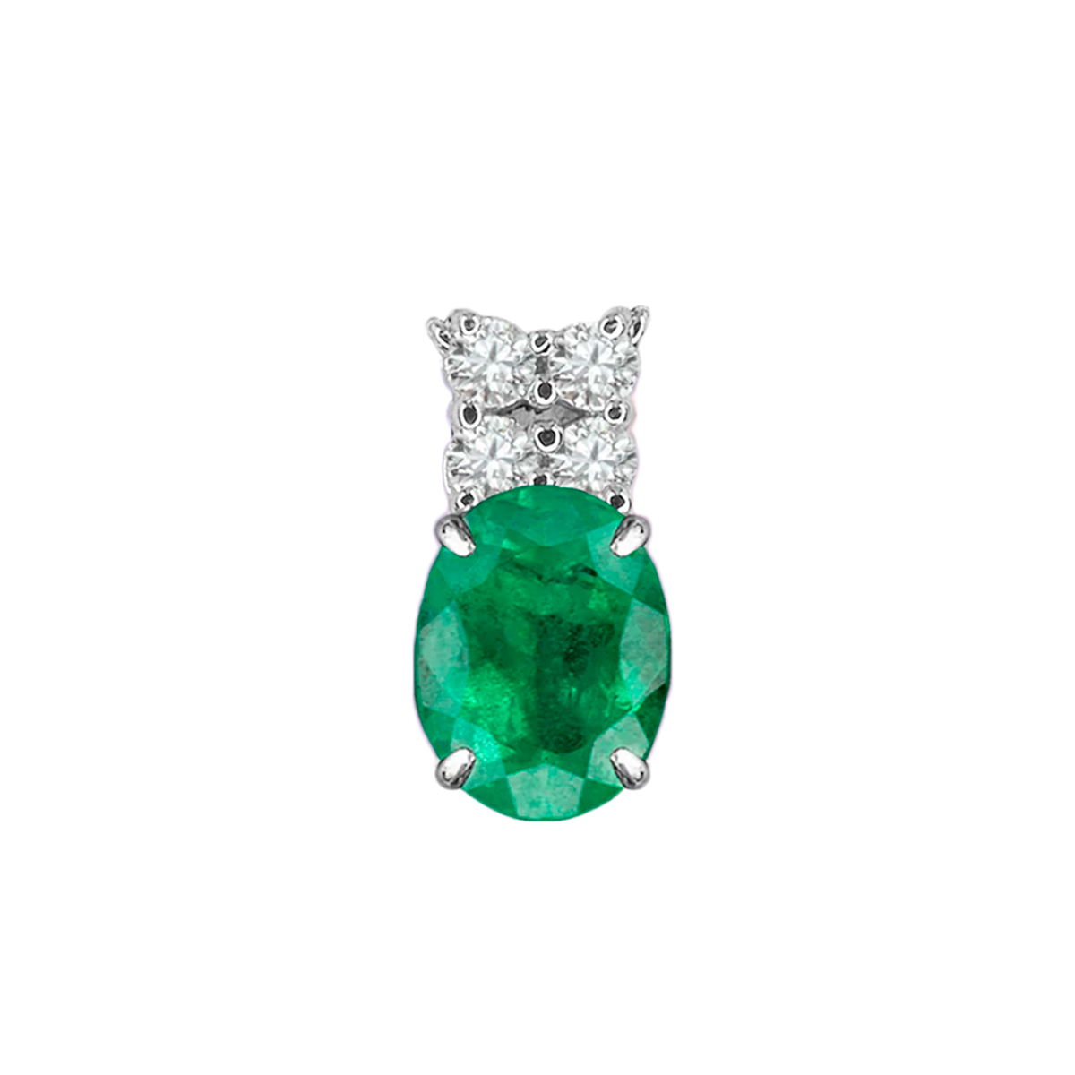 Emerald + 4 Diamonds Pendant