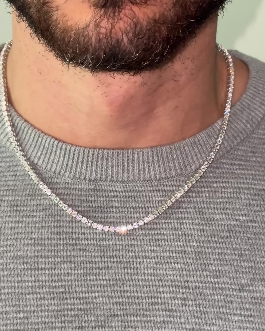 White Topaz Tennis Necklace – video 2