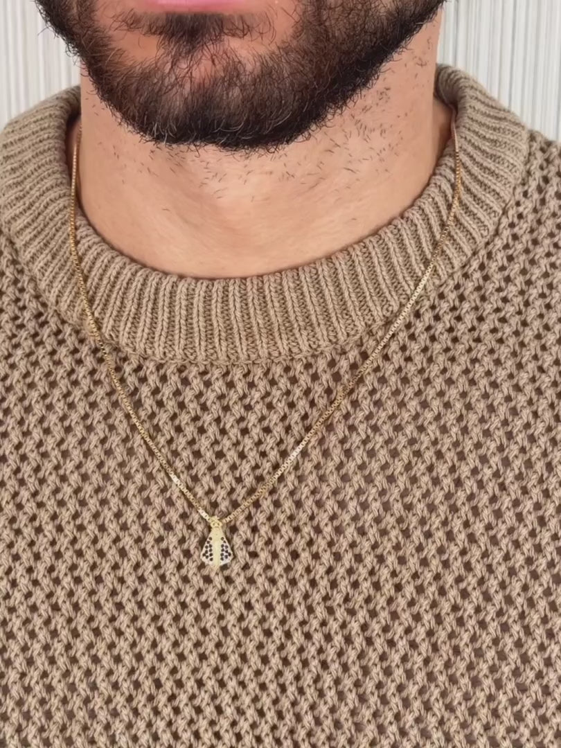 Our Lady of Aparecida Medal Pendant in 18k Gold with Sapphires and Diamonds – video 1