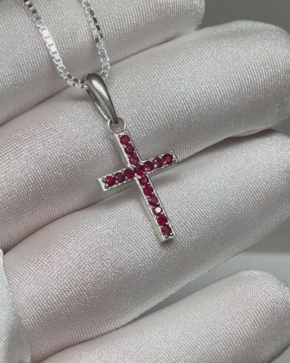 Ruby Cross Necklace – video 1