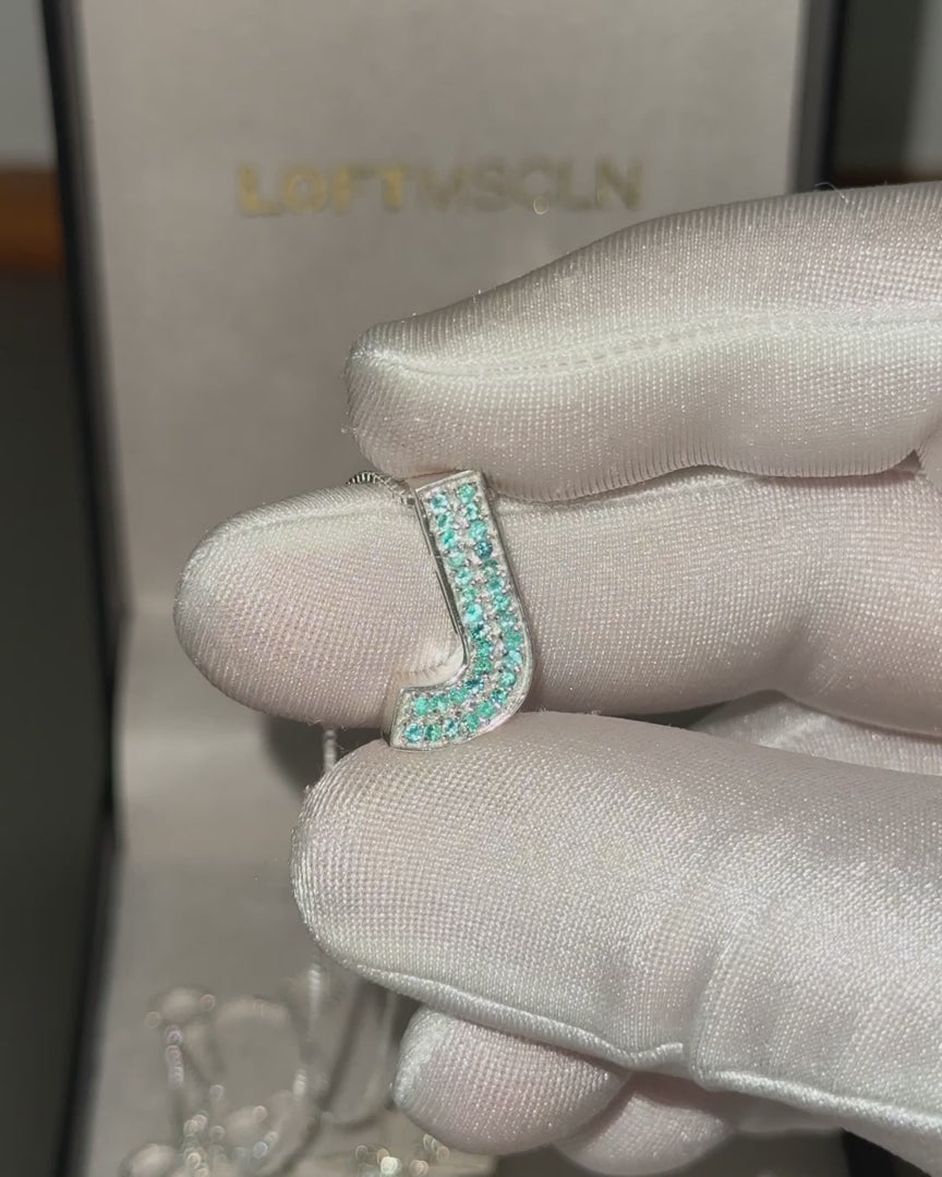 Initial Necklace – Paraíba Tourmaline – video 1