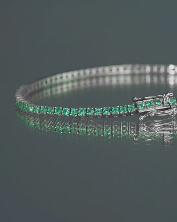 Emerald Tennis Bracelet 2mm – video 1